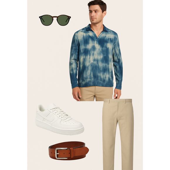 IZ-IT-U USA Blue Tie Dye Pullover Top 100% Cotton Men’s Size S Made in USA - Picture 12 of 12